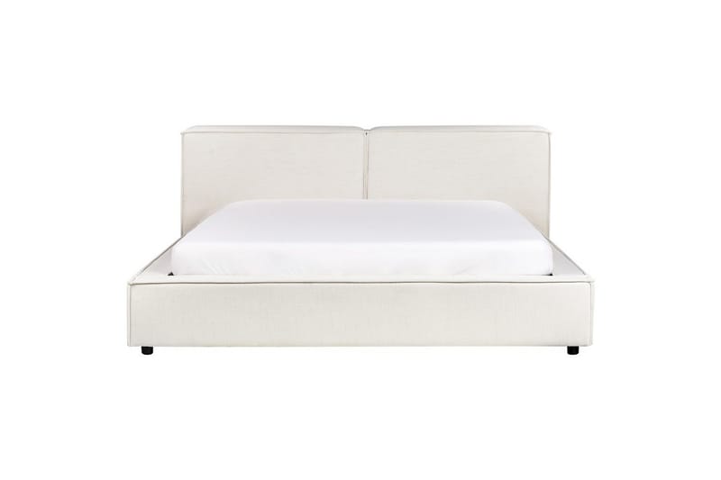 Dubbelsäng Linards med lamellram Vit-Svart, 180x200 cm - Vit-Svart, 180x200 cm - Möbler - Säng - Sängram & sängstomme