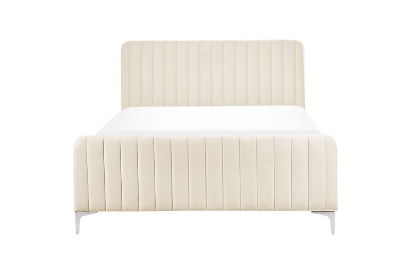 Dubbelsäng Lunan med lamellram Beige-Silver, 140x200 cm - Beige-Silver, 140x200 cm - Möbler - Säng - Dubbelsäng