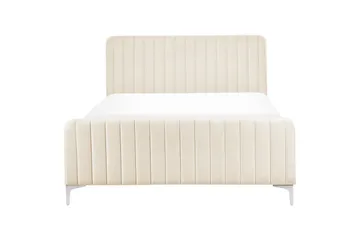 Dubbelsäng Lunan med lamellram Beige-Silver, 140x200 cm - Beige-Silver, 140x200 cm - Möbler - Säng - Sängram & sängstomme