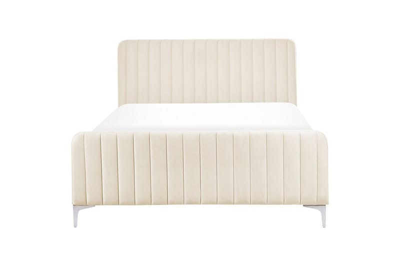 Dubbelsäng Lunan med lamellram Beige-Silver, 140x200 cm - Beige-Silver, 140x200 cm - Möbler - Säng - Sängram & sängstomme
