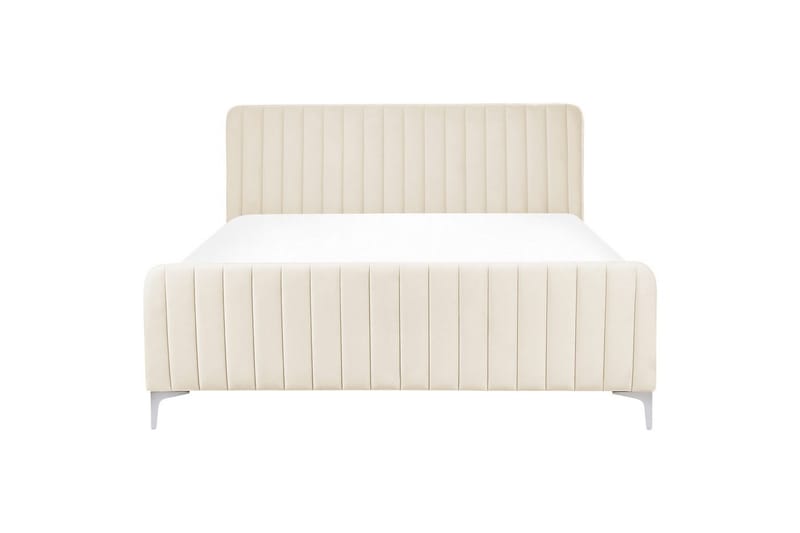 Dubbelsäng Lunan med lamellram Beige-Silver, 160x200 cm - Beige-Silver, 160x200 cm - Möbler - Säng - Ramsäng