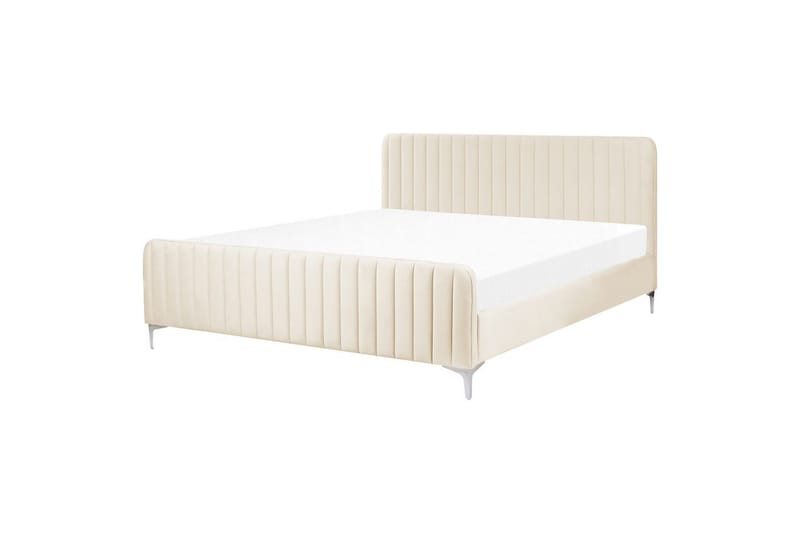 Dubbelsäng Lunan med lamellram Beige-Silver, 180x200 cm - Beige-Silver, 180x200 cm - Möbler - Säng - Ramsäng