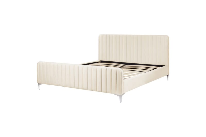 Dubbelsäng Lunan med lamellram Beige-Silver, 180x200 cm - Beige-Silver, 180x200 cm - Möbler - Säng - Ramsäng