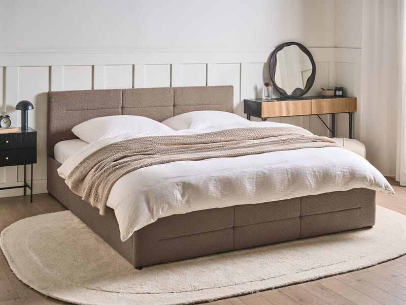 Dubbelsäng Massognes 180x200 cm - Taupe - Möbler - Säng - Sängram & sängstomme