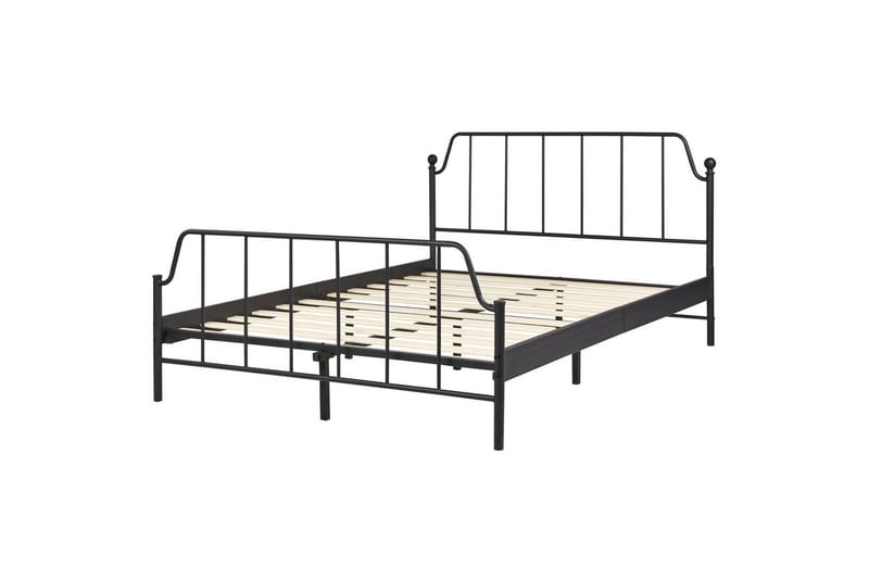 Dubbelsäng Mauressac med lamellram Svart, 140x200 cm - Svart, 140x200 cm - Möbler - Säng - Sängram & sängstomme