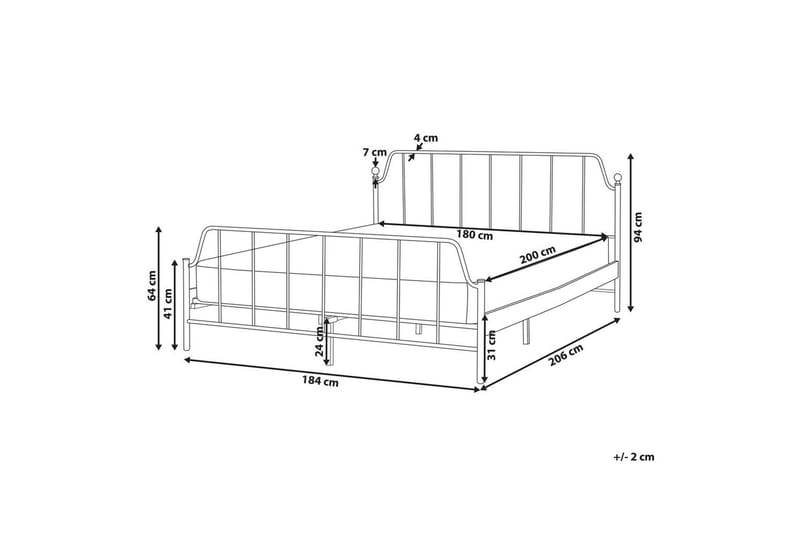 Dubbelsäng Mauressac med lamellram Svart, 180x200 cm - Svart, 180x200 cm - Möbler - Säng - Sängram & sängstomme