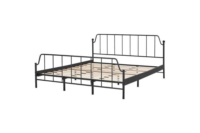 Dubbelsäng Mauressac med lamellram Svart, 180x200 cm - Svart, 180x200 cm - Möbler - Säng - Sängram & sängstomme
