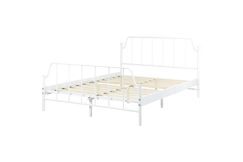 Dubbelsäng Mauressac med lamellram Vit, 140x200 cm - Vit, 140x200 cm - Möbler - Säng - Sängram & sängstomme