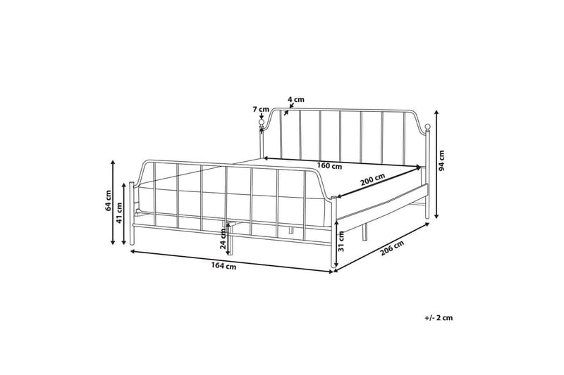Dubbelsäng Mauressac med lamellram Vit, 160x200 cm - Vit, 160x200 cm - Möbler - Säng - Sängram & sängstomme