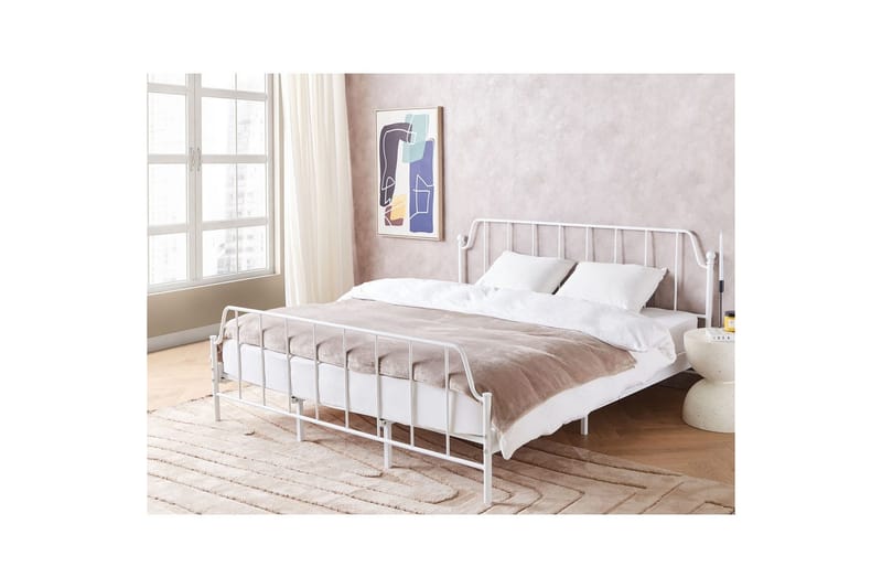 Dubbelsäng Mauressac med lamellram Vit, 180x200 cm - Vit, 180x200 cm - Möbler - Säng - Sängram & sängstomme