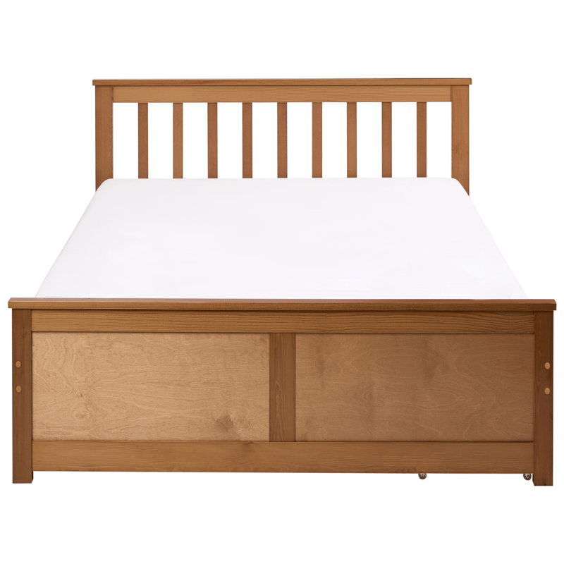 Dubbelsäng med 2 lådor Olendon 120x200 - Brun - Möbler - Säng - Sängram & sängstomme