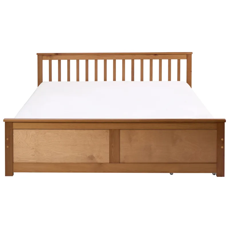 Dubbelsäng med 2 lådor Olendon 180x200 - Brun - Möbler - Säng - Sängram & sängstomme