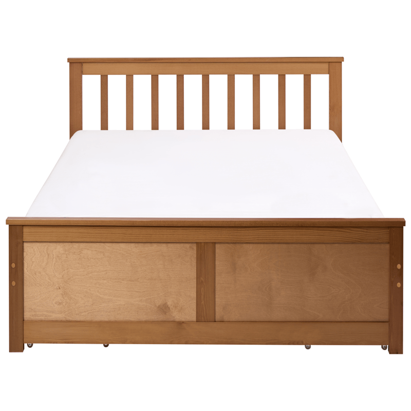Dubbelsäng med 4 lådor Olendon 120x200 - Brun - Möbler - Säng - Sängram & sängstomme