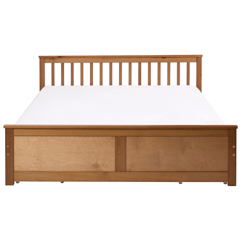 Dubbelsäng med 4 lådor Olendon 180x200 - Brun - Möbler - Säng - Sängram & sängstomme