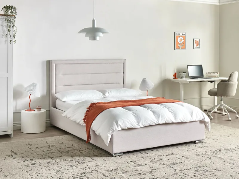 Dubbelsäng med förvaring Rouen 140x200 cm - Ljusbeige - Möbler - Säng - Sängram & sängstomme