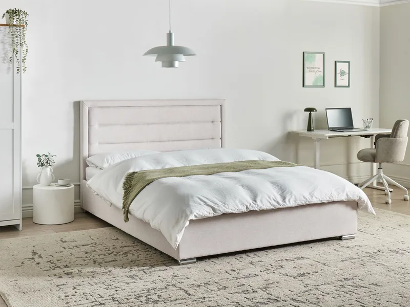 Dubbelsäng med förvaring Rouen 160x200 cm - Ljusbeige - Möbler - Säng - Sängram & sängstomme