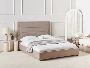 Dubbelsäng med lamellram Rouen 140x200 cm - Taupe - Möbler - Säng - Sängram & sängstomme