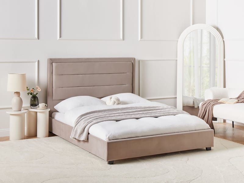 Dubbelsäng med lamellram Rouen 140x200 cm - Taupe - Möbler - Säng - Sängram & sängstomme