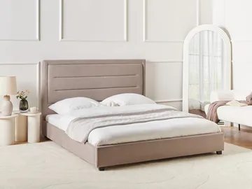 Dubbelsäng med lamellram Rouen 160x200 cm - Taupe - Möbler - Säng - Sängram & sängstomme