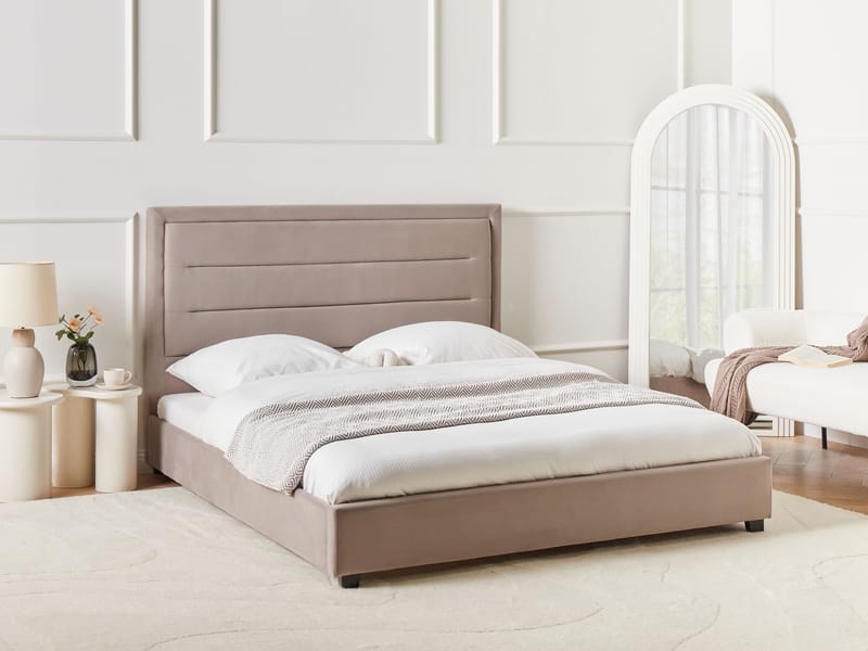 Dubbelsäng med lamellram Rouen 160x200 cm - Taupe - Möbler - Säng - Sängram & sängstomme