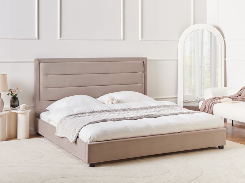 Dubbelsäng med lamellram Rouen 180x200 cm - Taupe - Möbler - Säng - Sängram & sängstomme