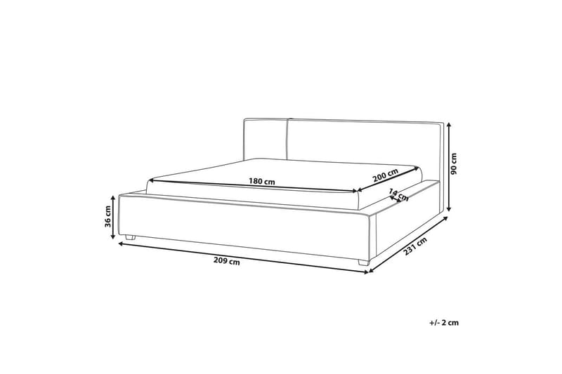 Dubbelsäng Mirande med lamellram Vit, 180x200 cm - Vit, 180x200 cm - Möbler - Säng - Sängram & sängstomme