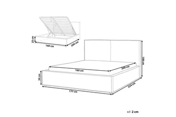 Dubbelsäng Moissac med lamellram Grön-Svart, 160x200 cm - Grön-Svart, 160x200 cm - Möbler - Säng - Sängar med förvaring