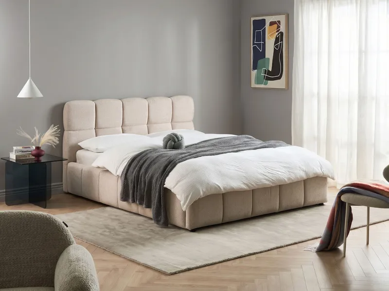 Dubbelsäng Noyon 160x200 cm - Ljusbeige - Möbler - Säng - Sängram & sängstomme