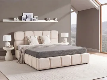 Dubbelsäng Noyon 180x200 cm - Ljusbeige - Möbler - Säng - Sängram & sängstomme
