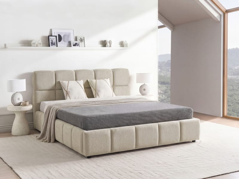 Dubbelsäng Noyon 180x200 cm - Taupe - Möbler - Säng - Sängram & sängstomme