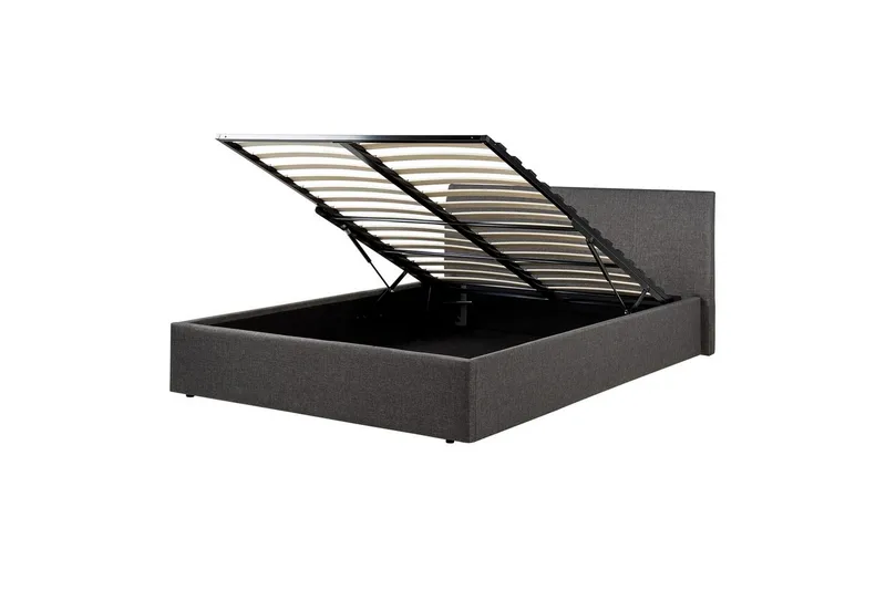 Dubbelsäng Orbey med lamellram Grå, 140x200 cm, Grå, 140x200 cm