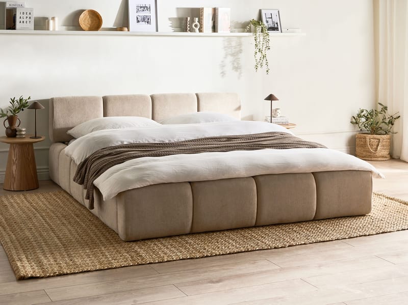 Dubbelsäng Orville 160x200 cm - Taupe - Möbler - Säng - Sängram & sängstomme