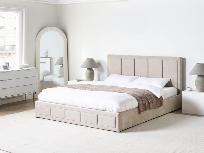 Dubbelsäng Quiberon 180x200 cm - Taupe - Möbler - Säng - Sängram & sängstomme