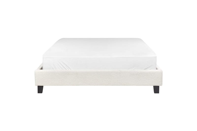 Dubbelsäng Roanne med lamellram Beige-Mörkt Trä, 140x200 cm, Bouclé - Beige-Mörkt Trä, 140x200 cm, Bouclé - Möbler - Säng - Dubbelsäng