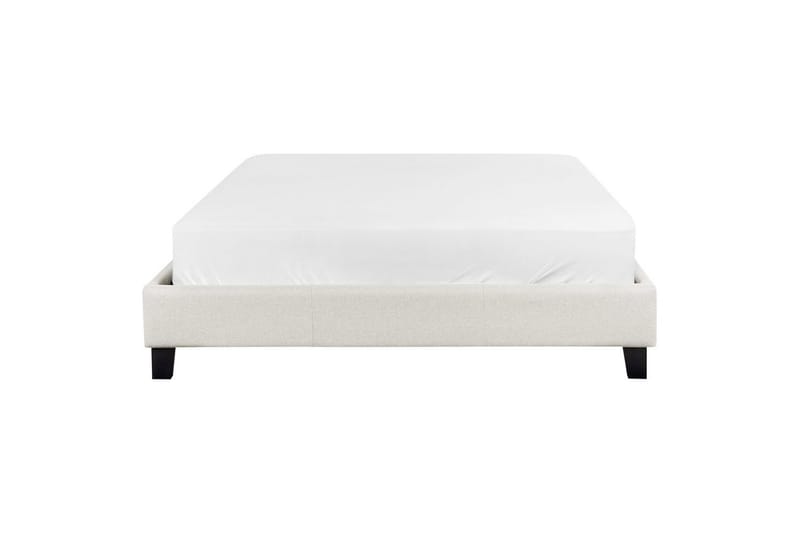 Dubbelsäng Roanne med lamellram Beige-Mörkt Trä, 140x200 cm, Polyester - Beige-Mörkt Trä, 140x200 cm, Polyester - Möbler - Säng - Ramsäng