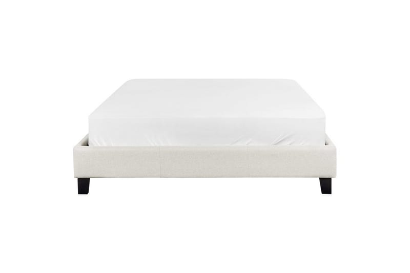 Dubbelsäng Roanne med lamellram Beige-Mörkt Trä, 140x200 cm, Polyester - Beige-Mörkt Trä, 140x200 cm, Polyester - Möbler - Säng - Dubbelsäng