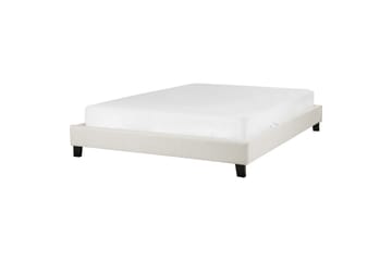 Dubbelsäng Roanne med lamellram Beige-Mörkt Trä, 160x200 cm, Polyester