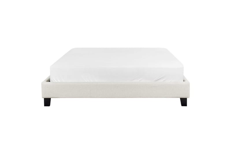 Dubbelsäng Roanne med lamellram Beige-Mörkt Trä, 160x200 cm, Polyester - Beige-Mörkt Trä, 160x200 cm, Polyester - Möbler - Säng - Ramsäng