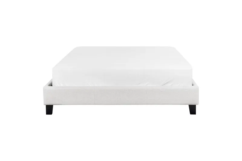 Dubbelsäng Roanne med lamellram Grå-Mörkt Trä, 140x200 cm, Polyester - Grå-Mörkt Trä, 140x200 cm, Polyester - Möbler - Säng - Dubbelsäng