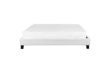 Dubbelsäng Roanne med lamellram Grå-Mörkt Trä, 180x200 cm, Polyester - Grå-Mörkt Trä, 180x200 cm, Polyester - Möbler - Säng - Dubbelsäng