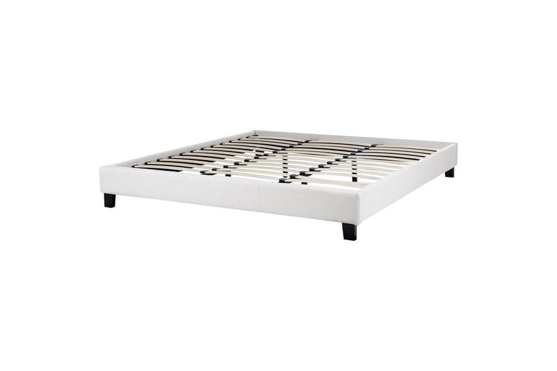 Dubbelsäng Roanne med lamellram Grå-Mörkt Trä, 180x200 cm, Polyester - Grå-Mörkt Trä, 180x200 cm, Polyester - Möbler - Säng - Dubbelsäng