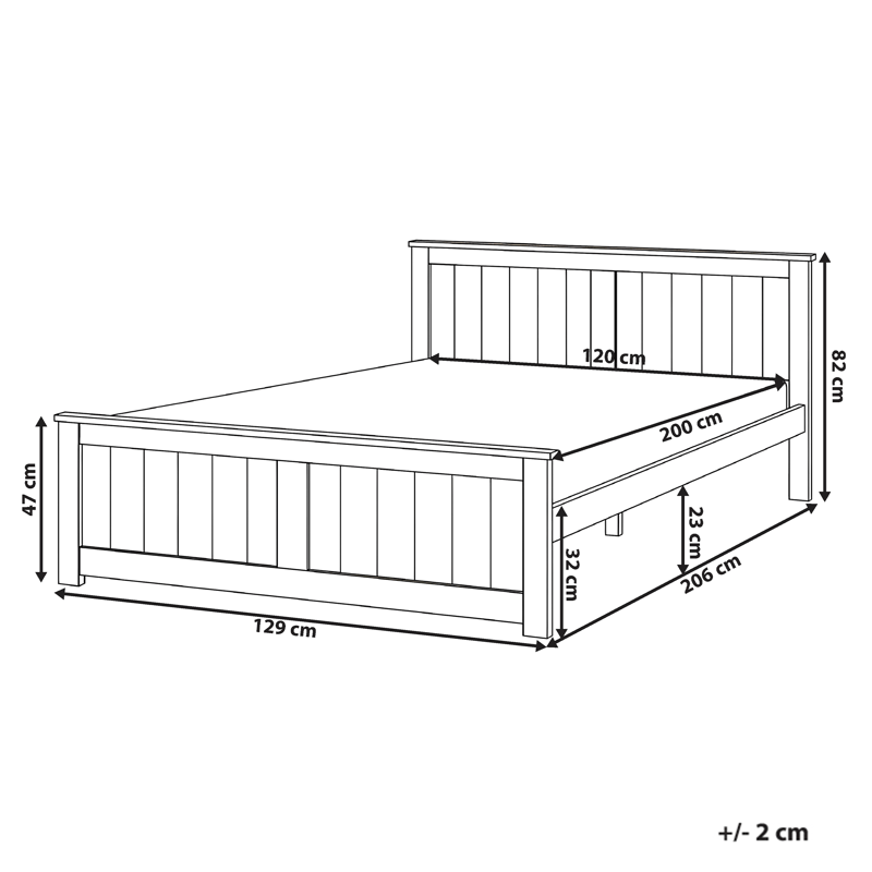 Dubbelsäng Sabran 120x200 - Vit - Möbler - Säng - Sängram & sängstomme