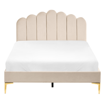 Dubbelsäng Sauvian 120x200 cm - Beige - Möbler - Säng - Sängram & sängstomme