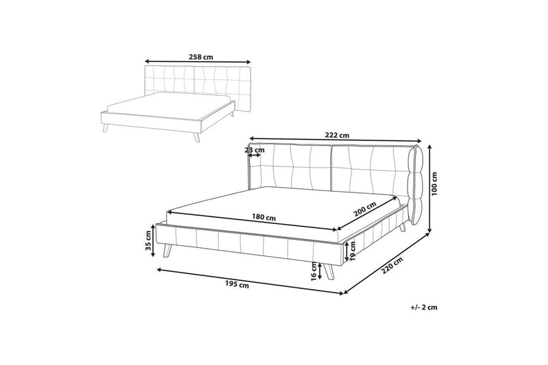 Dubbelsäng Senlis med lamellram 180x200 cm - 180x200 cm - Möbler - Säng - Sängram & sängstomme
