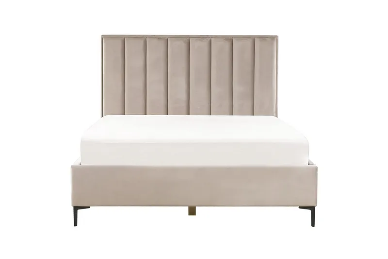 Dubbelsäng Sezanne med förvaring Beige-Grå-Svart, 160x200 cm - Beige-Grå-Svart, 160x200 cm - Möbler - Säng - Sängram & sängstomme