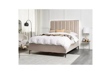 Dubbelsäng Sezanne med förvaring Beige-Grå-Svart, 160x200 cm - Beige-Grå-Svart, 160x200 cm - Möbler - Säng - Sängar med förvaring