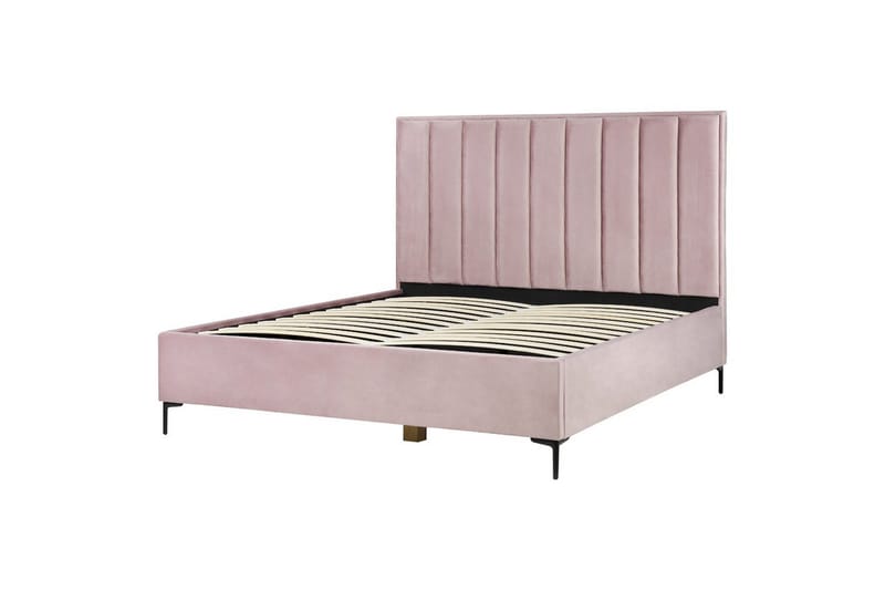 Dubbelsäng Sezanne med förvaring Rosa-Svart, 180x200 cm - Rosa-Svart, 180x200 cm - Möbler - Säng - Sängram & sängstomme