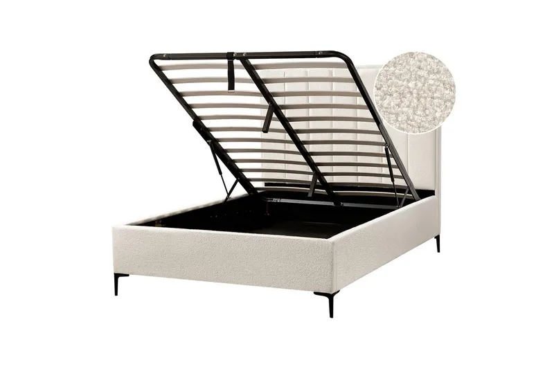 Dubbelsäng Sezanne med lamellram Vit-Svart, 140x200 cm - Vit-Svart, 140x200 cm - Möbler - Säng - Sängram & sängstomme