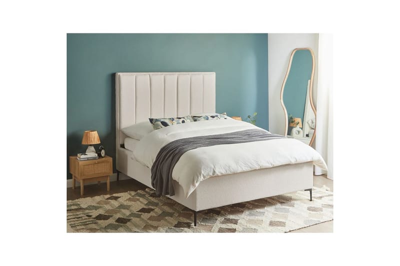 Dubbelsäng Sezanne med lamellram Vit-Svart, 140x200 cm - Vit-Svart, 140x200 cm - Möbler - Säng - Sängram & sängstomme