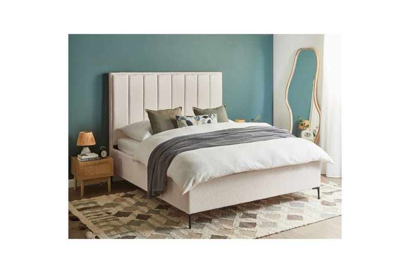 Dubbelsäng Sezanne med lamellram Vit-Svart, 160x200 cm - Vit-Svart, 160x200 cm - Möbler - Säng - Sängram & sängstomme